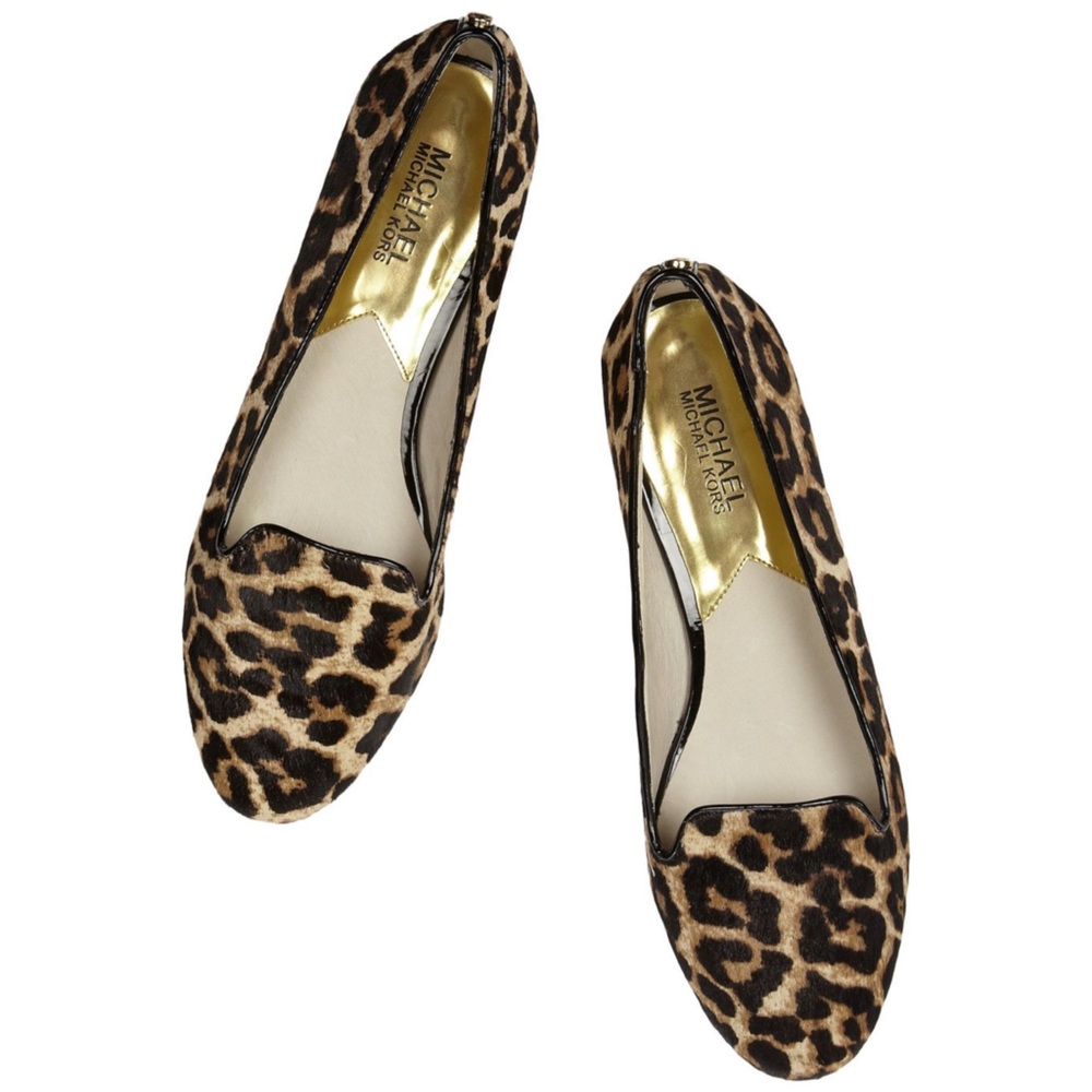 MICHEAL MICHEAL KORS leopard print calf hair ballet flats